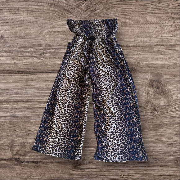 Plus Size Women’s sleeveless Leopard Print Jumpsuit size 3X pre-owned wide leg - Picture 3 of 16